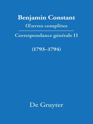 cover image of Correspondance 1793–1794